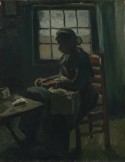 Frau beim Nähen von Vincent van Gogh